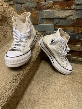Converse High Top Sneakers - Off-White with Black Trim